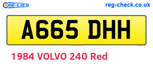 A665DHH are the vehicle registration plates.