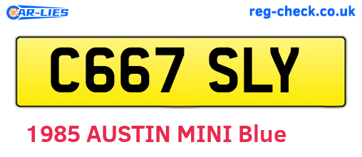 C667SLY are the vehicle registration plates.