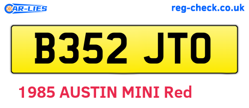 B352JTO are the vehicle registration plates.