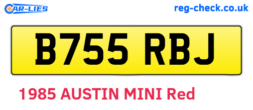B755RBJ are the vehicle registration plates.