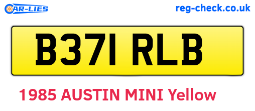B371RLB are the vehicle registration plates.