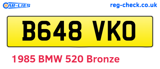 B648VKO are the vehicle registration plates.