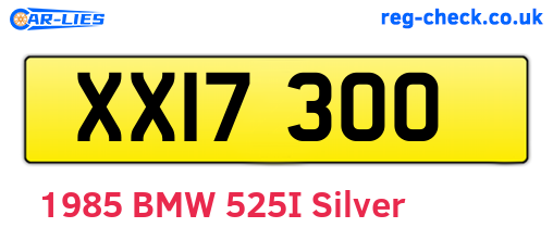 XXI7300 are the vehicle registration plates.