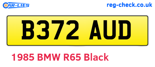B372AUD are the vehicle registration plates.