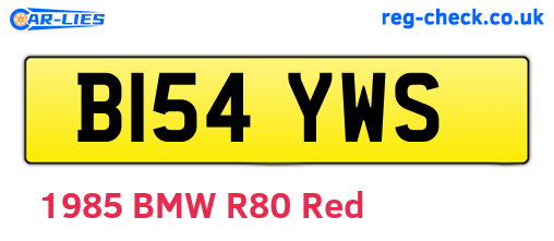 B154YWS are the vehicle registration plates.