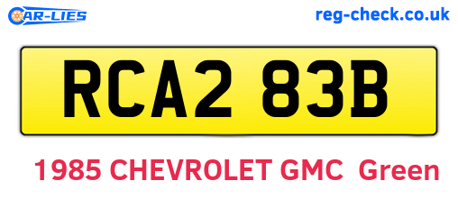 RCA283B are the vehicle registration plates.