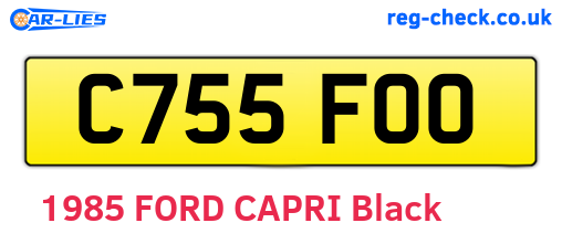 C755FOO are the vehicle registration plates.