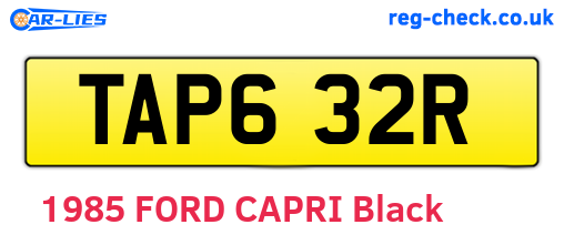 TAP632R are the vehicle registration plates.