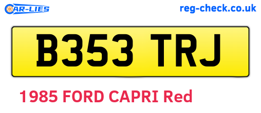 B353TRJ are the vehicle registration plates.