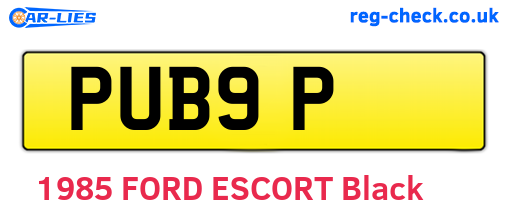 PUB9P are the vehicle registration plates.