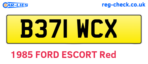 B371WCX are the vehicle registration plates.