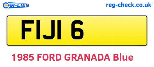 FIJ16 are the vehicle registration plates.