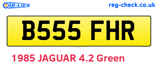 B555FHR are the vehicle registration plates.