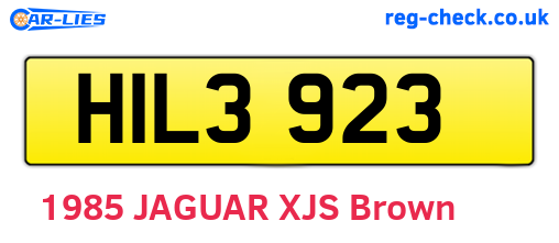 HIL3923 are the vehicle registration plates.