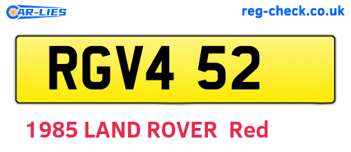 RGV452 are the vehicle registration plates.