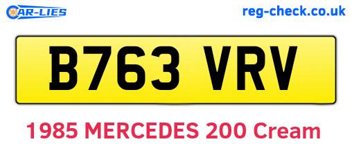 B763VRV are the vehicle registration plates.