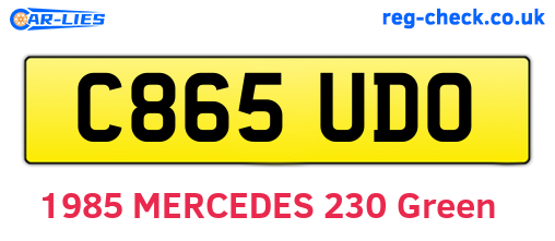 C865UDO are the vehicle registration plates.