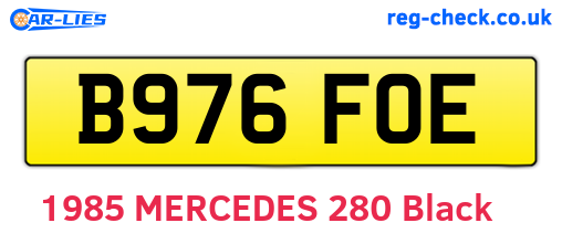 B976FOE are the vehicle registration plates.