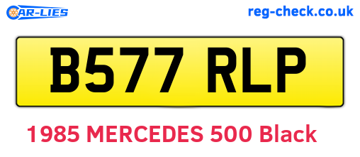 B577RLP are the vehicle registration plates.