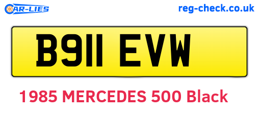 B911EVW are the vehicle registration plates.