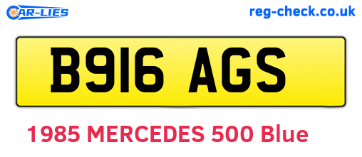 B916AGS are the vehicle registration plates.