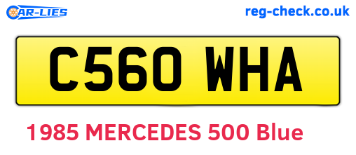 C560WHA are the vehicle registration plates.