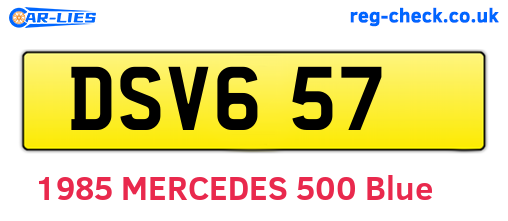 DSV657 are the vehicle registration plates.