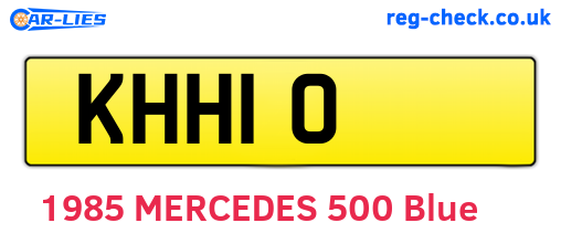 KHH10 are the vehicle registration plates.