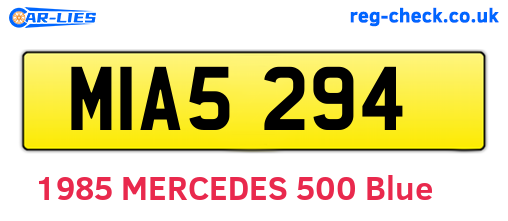 MIA5294 are the vehicle registration plates.