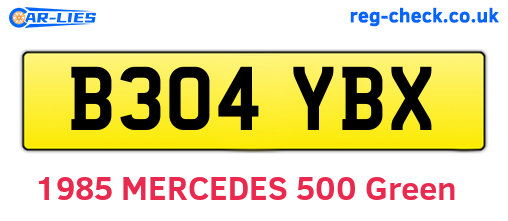 B304YBX are the vehicle registration plates.