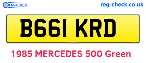 B661KRD are the vehicle registration plates.