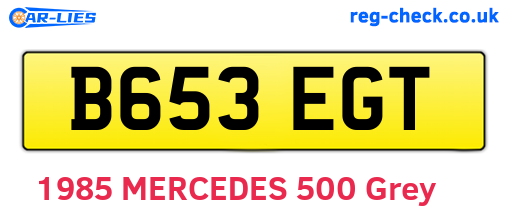 B653EGT are the vehicle registration plates.