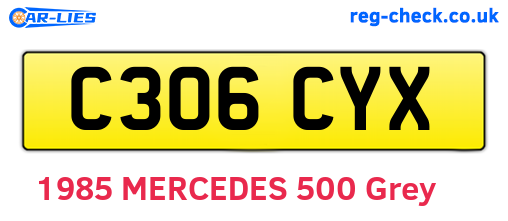 C306CYX are the vehicle registration plates.