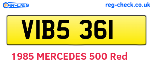 VIB5361 are the vehicle registration plates.