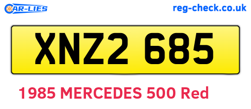 XNZ2685 are the vehicle registration plates.