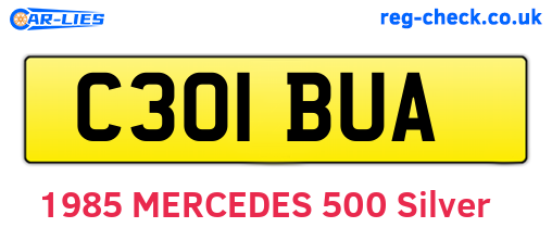 C301BUA are the vehicle registration plates.