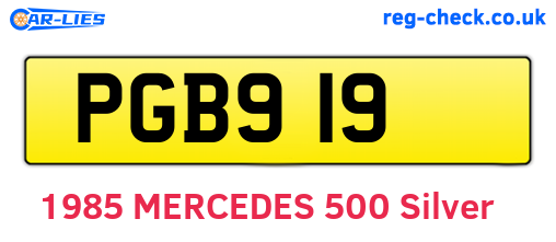 PGB919 are the vehicle registration plates.