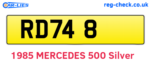 RD748 are the vehicle registration plates.