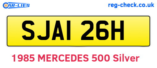 SJA126H are the vehicle registration plates.