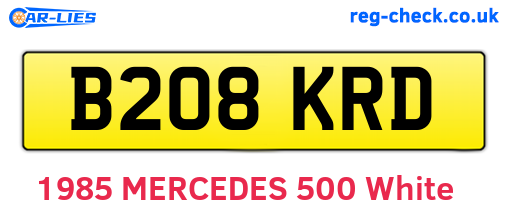 B208KRD are the vehicle registration plates.