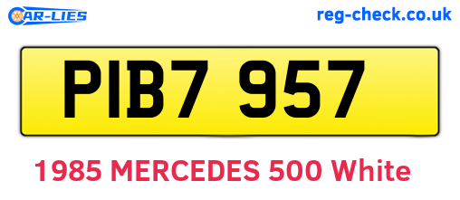 PIB7957 are the vehicle registration plates.