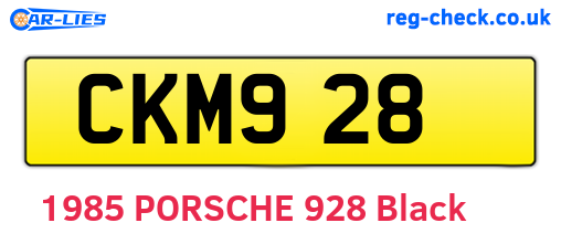 CKM928 are the vehicle registration plates.
