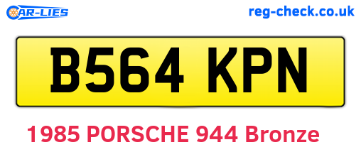 B564KPN are the vehicle registration plates.