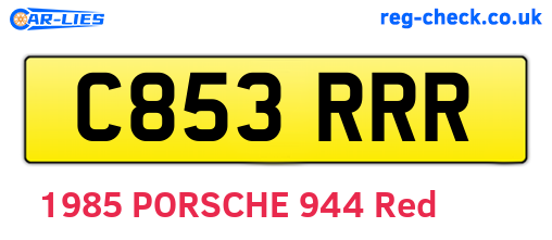 C853RRR are the vehicle registration plates.