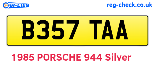 B357TAA are the vehicle registration plates.