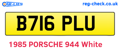 B716PLU are the vehicle registration plates.