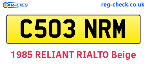 C503NRM are the vehicle registration plates.