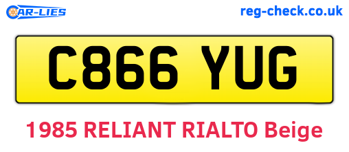 C866YUG are the vehicle registration plates.