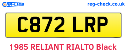 C872LRP are the vehicle registration plates.