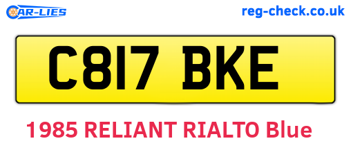 C817BKE are the vehicle registration plates.